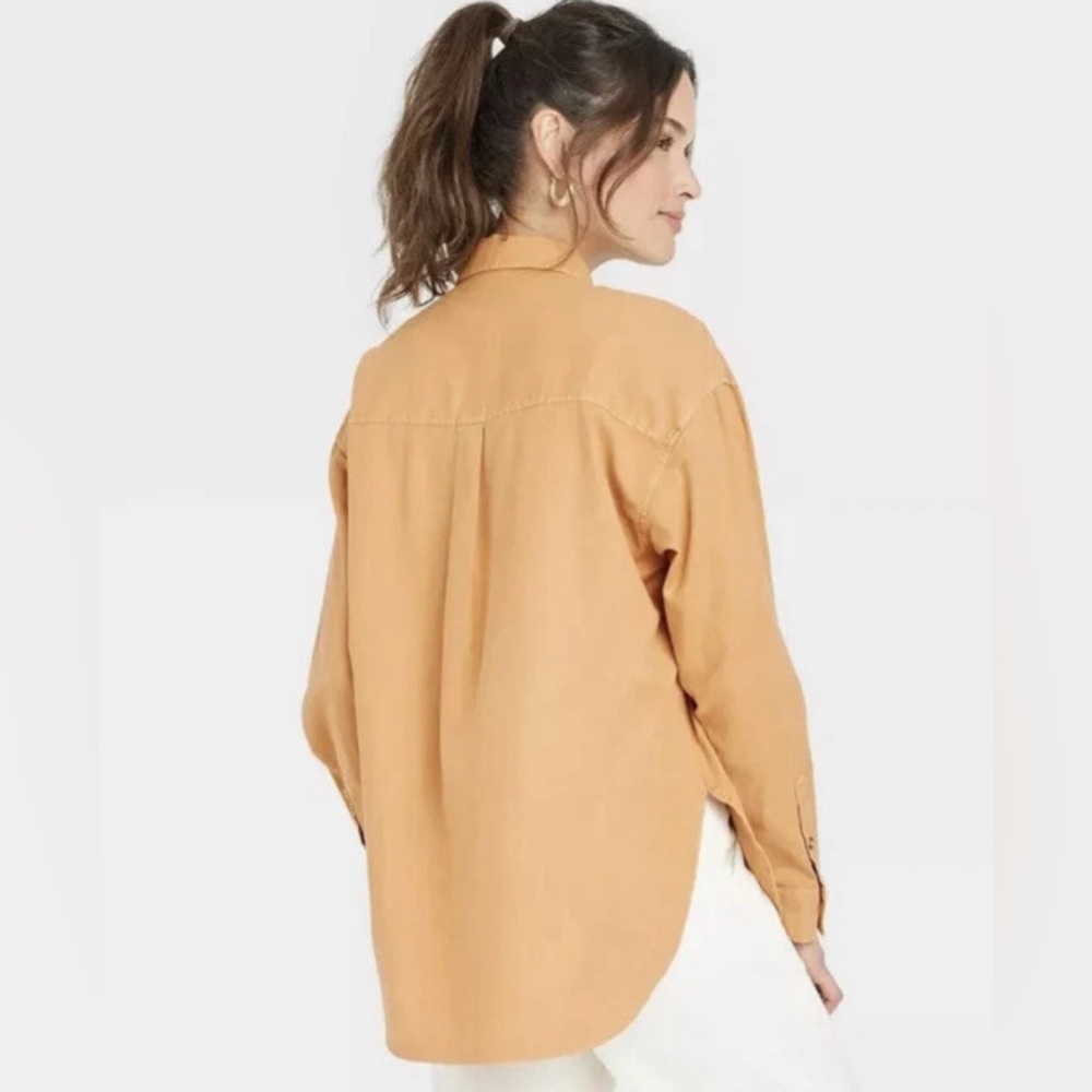 Universal Thread Burnt Orange Oversized Utility Shacket Cotton Button Down XS - Picture 3 of 9